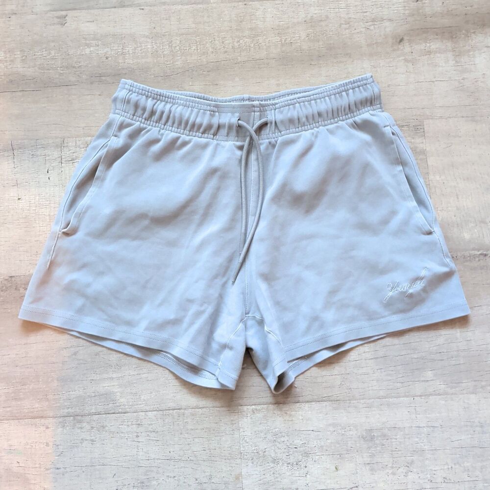 YoungLA Women's Casual Athletic Shorts Size M Medium Bluish Grey Drawstring